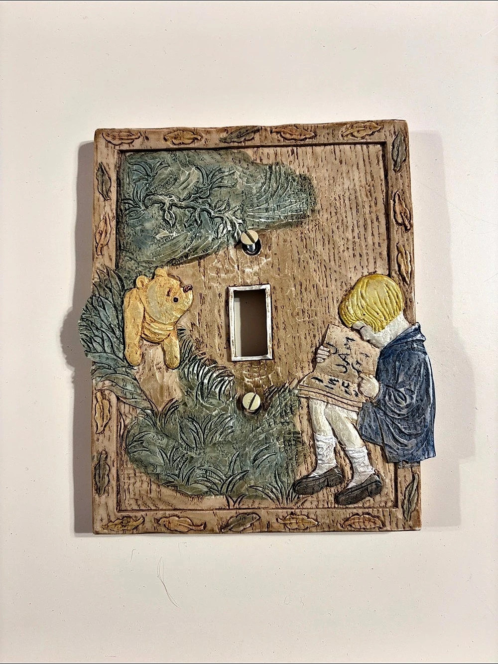 Disney Decorative Character Light Switch Plate Brown & Blue